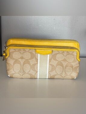 Coach Y2K Yellow Monogram Wristlet